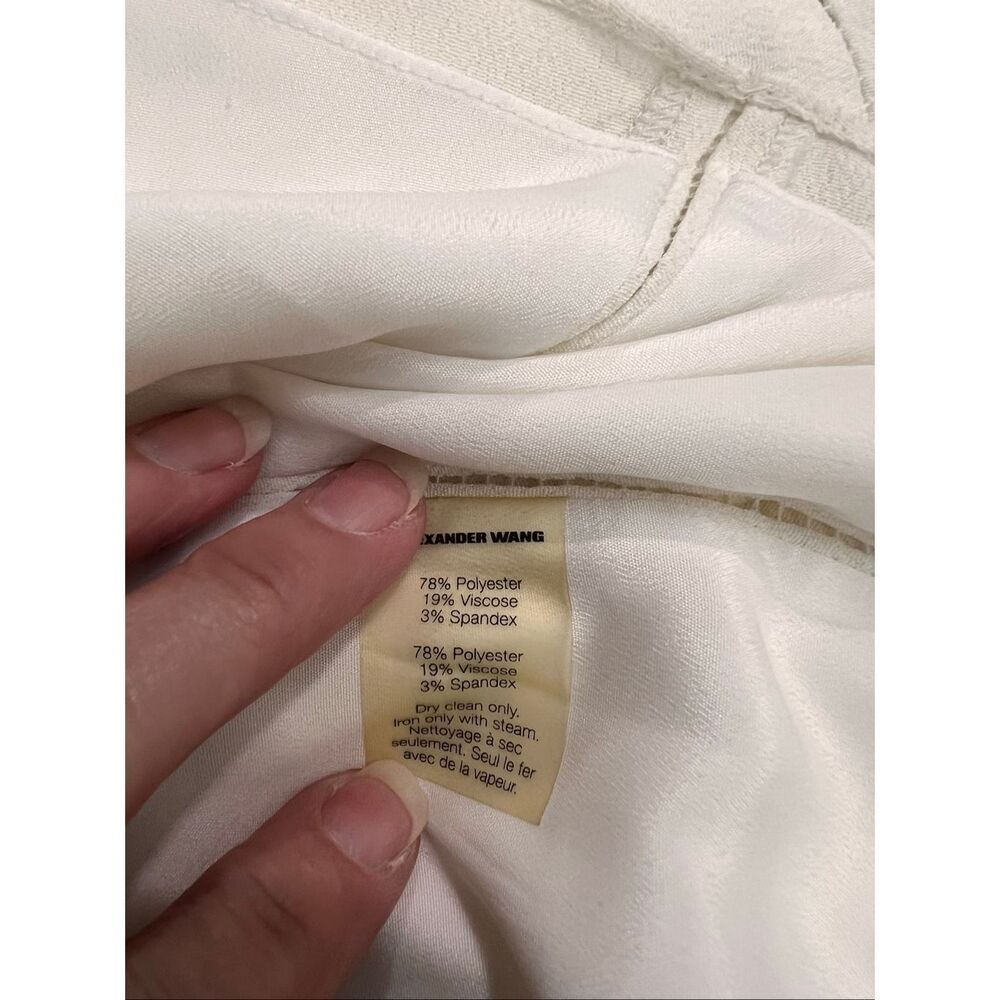 T Alexander Wang Women's Long Sleeve Stretch Lined Shift Dress Ivory Size Medium - Picture 8 of 8